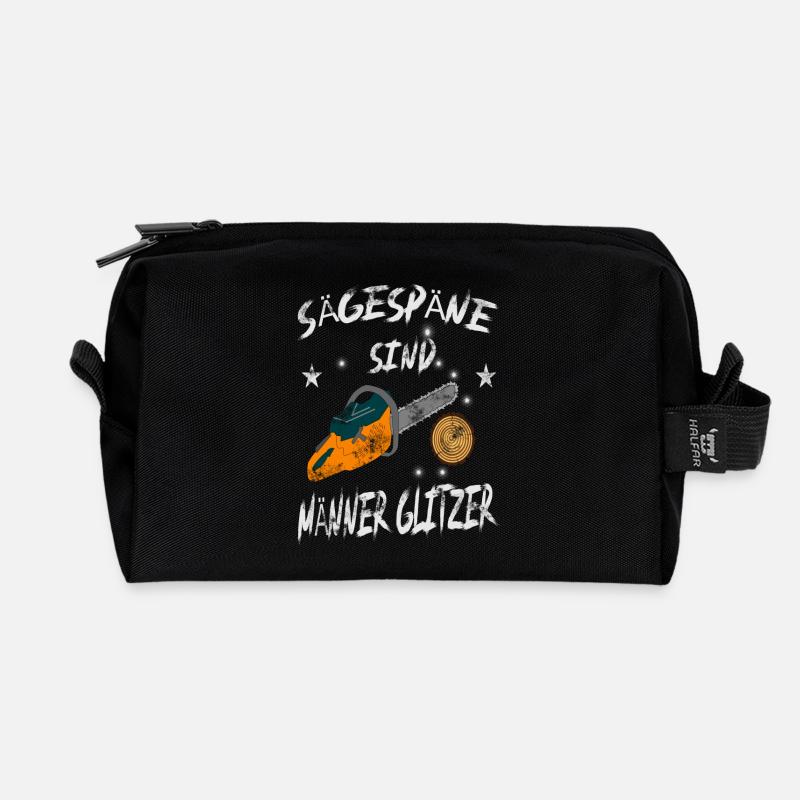 Sägespäne sind Männer Glitzer - Recycelte Kulturtasche - Schwarz