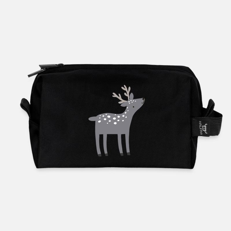 Rentier Hirsch - Recycelte Kulturtasche - Schwarz