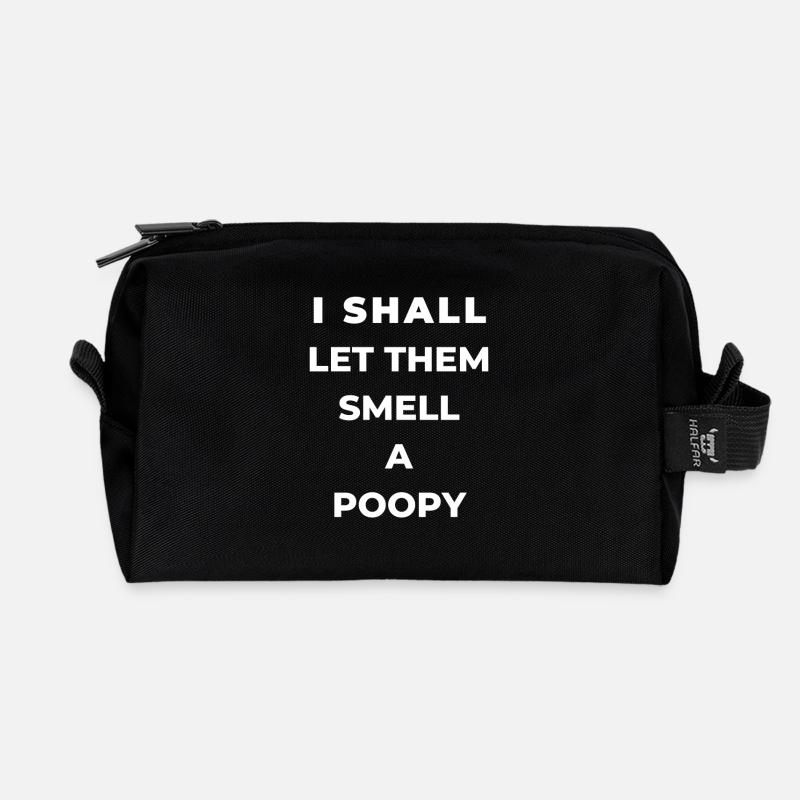 I'll make them smell a poopy Text design - Recycled Toiletry Zip Bag - black