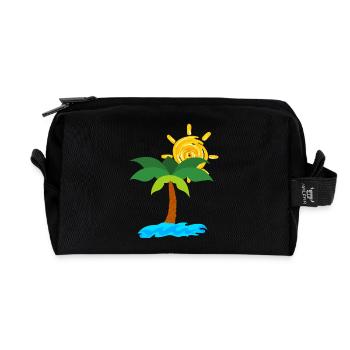 Palme - Recycelte Kulturtasche - Schwarz - Vorne