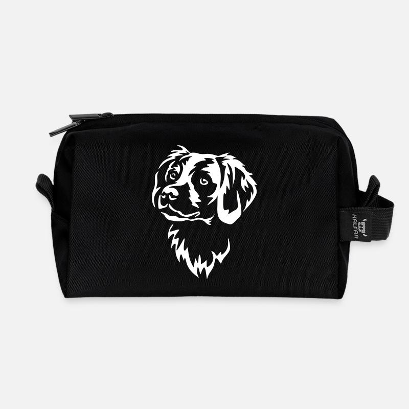 Epagneul Breton Kopf "Black Edition" - Recycelte Kulturtasche - Schwarz