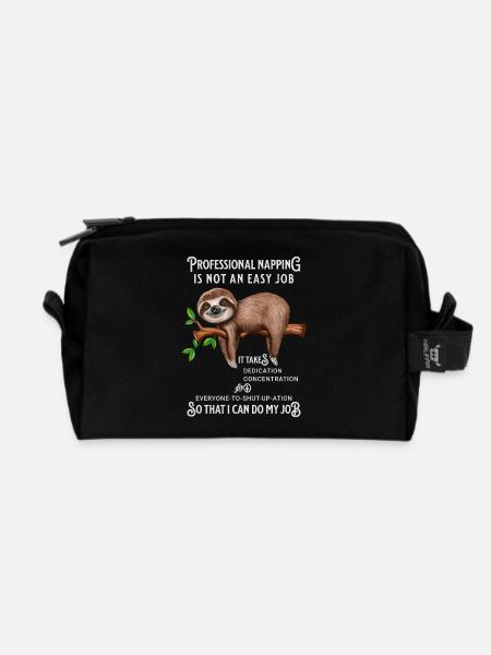 Faultier Witziger Spruch Bürohumor - Recycelte Kulturtasche - Schwarz