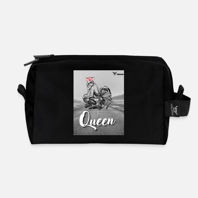 Queen - Recycled Toiletry Zip Bag - black