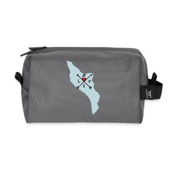 Il d'oléron love toutes directions - Trousse de toilette en tissu recyclé - anthracite - Devant