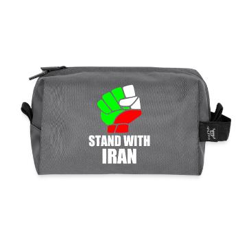 Stand with iran - Recycelte Kulturtasche - Anthrazit - Vorne