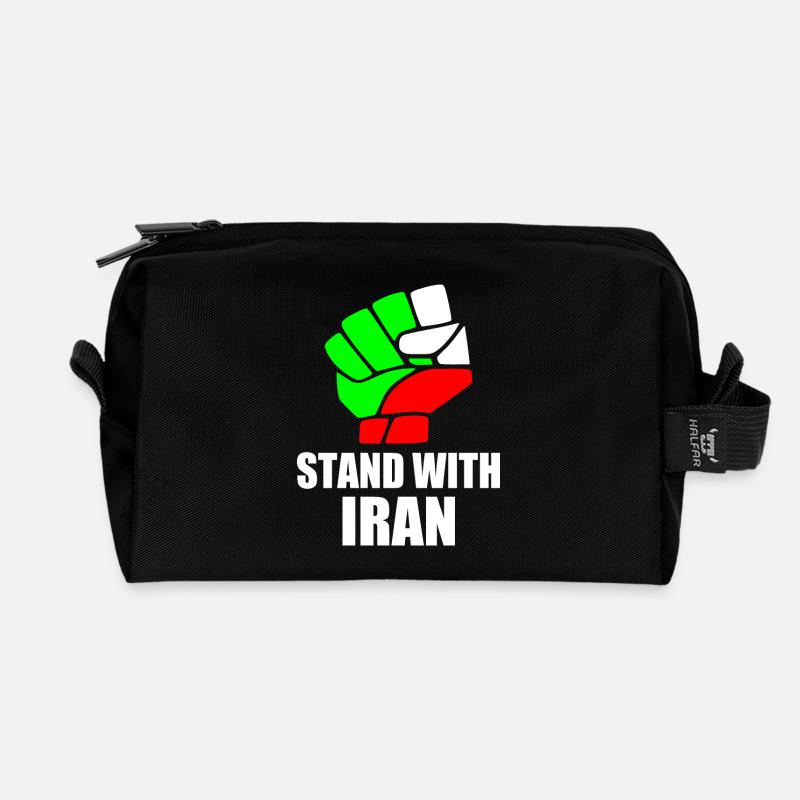 Stand with iran - Recycelte Kulturtasche - Schwarz