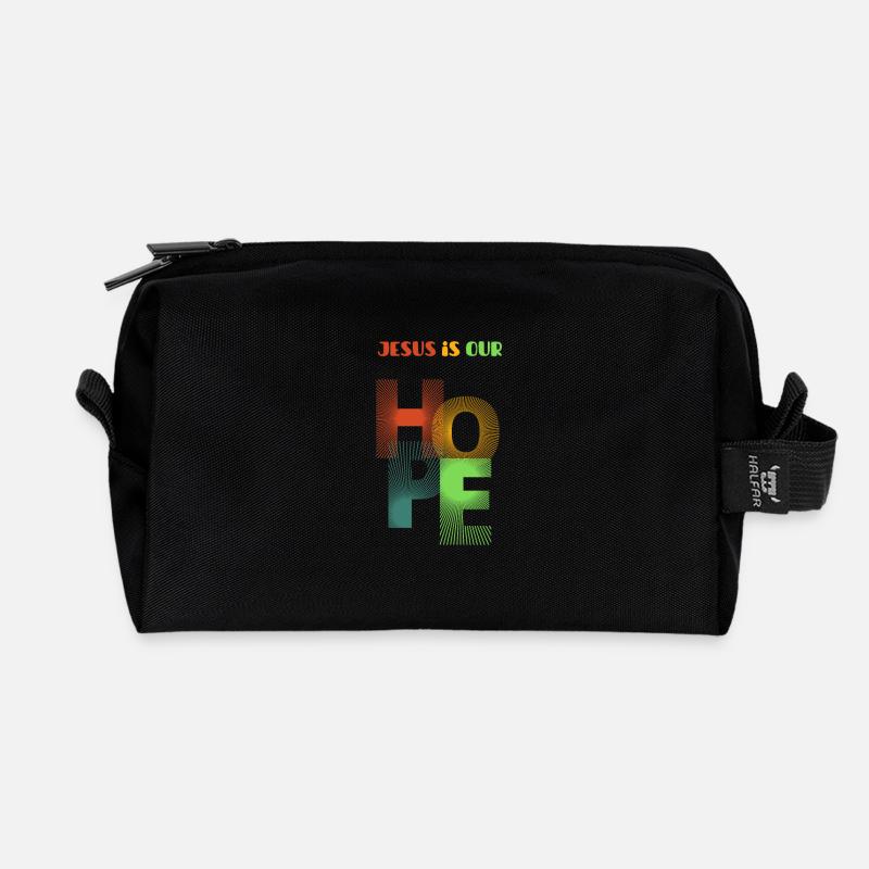 Jesus ist unsere Hoffnung Regenbogenbriefe - Recycelte Kulturtasche - Schwarz