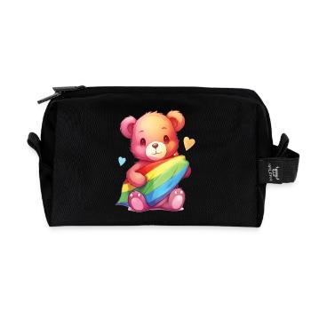 Liebe ist eine Bärennotwendigkeit - Recycelte Kulturtasche - Schwarz - Vorne
