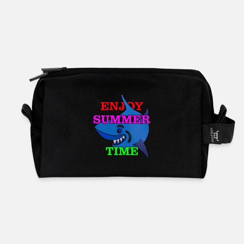 Shark - Recycled Toiletry Zip Bag - black