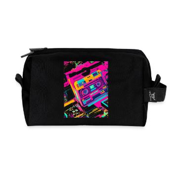 80s Music - Recycelte Kulturtasche - Schwarz - Vorne