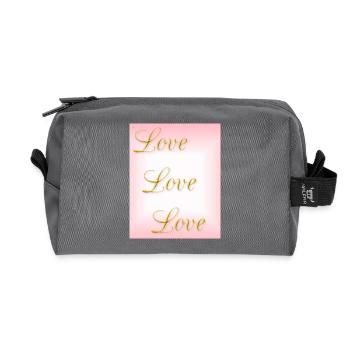 Liebe - Selbstliebe - wahre Liebe - Recycelte Kulturtasche - Anthrazit - Vorne