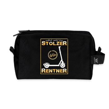 stolzer Rentner Scooter - Recycelte Kulturtasche - Schwarz - Vorne