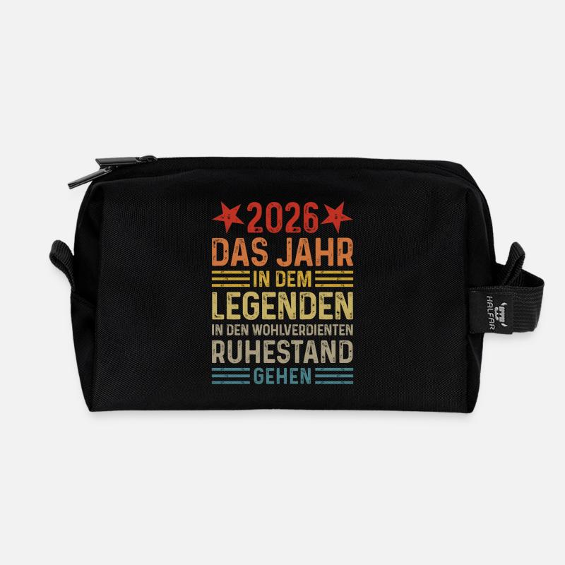 2026 Legende Ruhestand Rentner Pensionär Geschenk - Recycelte Kulturtasche - Schwarz