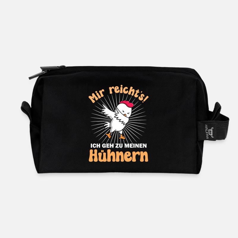 Huhn Hühner - Recycelte Kulturtasche - Schwarz