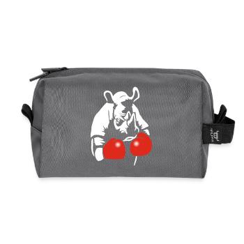 Box-Nashorn - Recycelte Kulturtasche - Anthrazit - Vorne