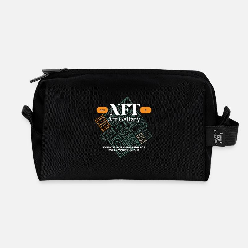 NFT Kunstgalerie Blockmosaik - Recycelte Kulturtasche - Schwarz