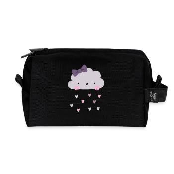 Nuage d’amour - Coeurs - Pluie - Trousse de toilette en tissu recyclé - noir - Devant