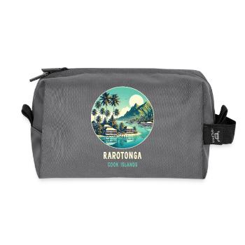 Parotonga Cook Islands sea palm trees - Recycled Toiletry Zip Bag - anthracite - Front