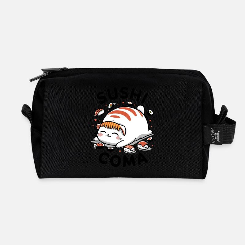 Sushi-Katze - Recycelte Kulturtasche - Schwarz