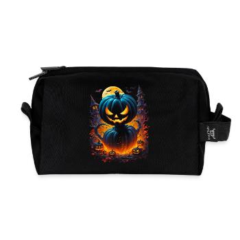 Pumpkin Man - Recycled Toiletry Zip Bag - black - Front