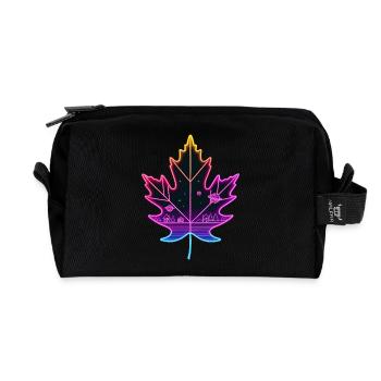 Feuille d’érable - Trousse de toilette en tissu recyclé - noir - Devant