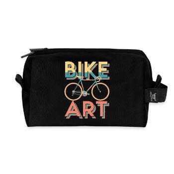 Vibrant Bike Art Design - Recycled Toiletry Zip Bag - black - Front
