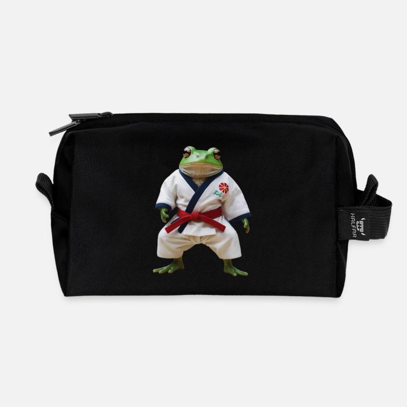 Sport-Frosch - Recycelte Kulturtasche - Schwarz