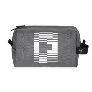 LETTER F - Recycled Toiletry Zip Bag - anthracite - Front