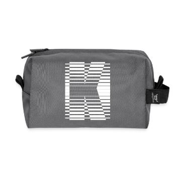 LETTER K - Recycled Toiletry Zip Bag - anthracite - Front