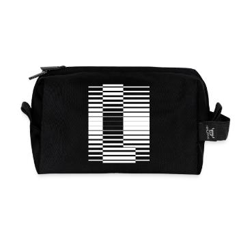 LETTER L - Recycled Toiletry Zip Bag - black - Front
