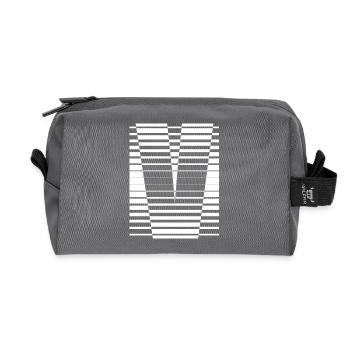 INITIAL V - Recycled Toiletry Zip Bag - anthracite - Front