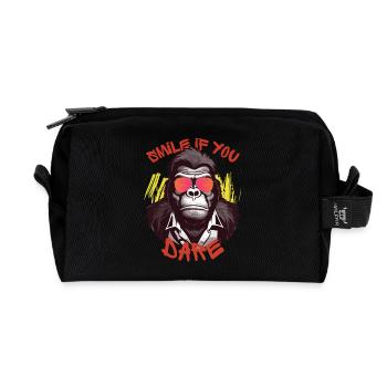 Smile If You Dare - Recycled Toiletry Zip Bag - black - Front