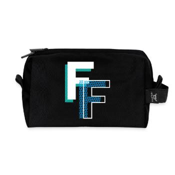 Buchstabe F - Recycelte Kulturtasche - Schwarz - Vorne
