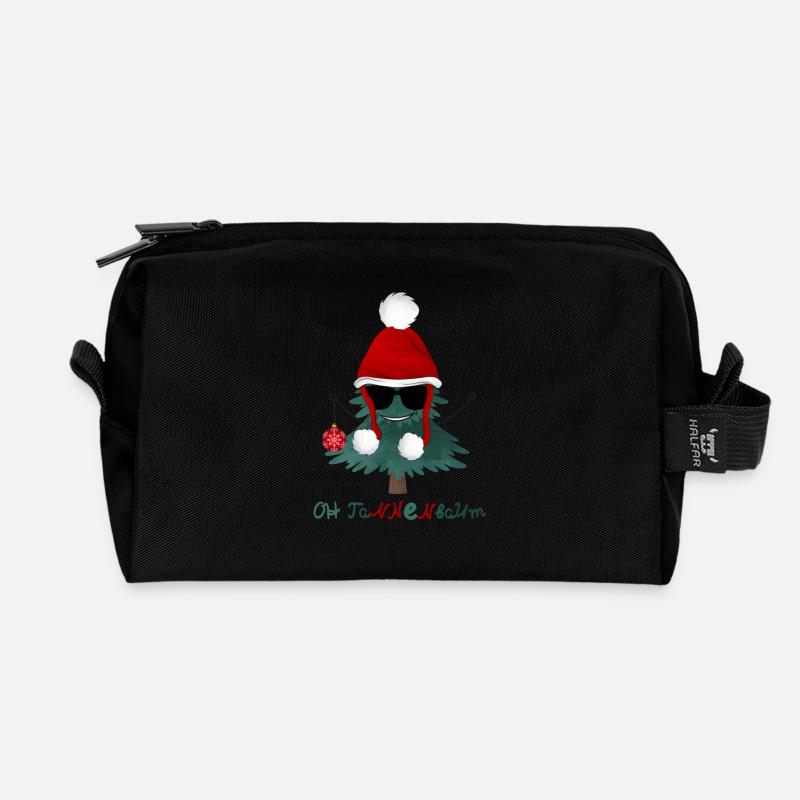 Oh Tannenbaum - Recycelte Kulturtasche - Schwarz