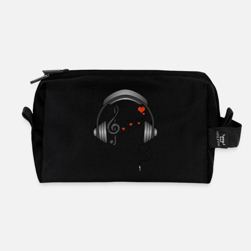 Kopfhörer - Recycelte Kulturtasche - Schwarz