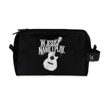 Divine service with guitar - Recycled Toiletry Zip Bag - black - Front