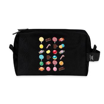 Bonbons und süße Leckereien - Recycelte Kulturtasche - Schwarz - Vorne
