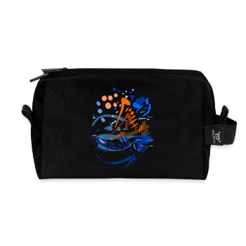 Abstract - Recycled Toiletry Zip Bag - black - Front