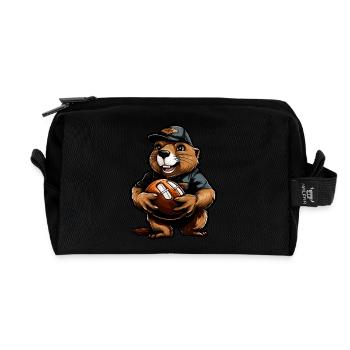 Rugby Beaver - Recycled Toiletry Zip Bag - black - Front