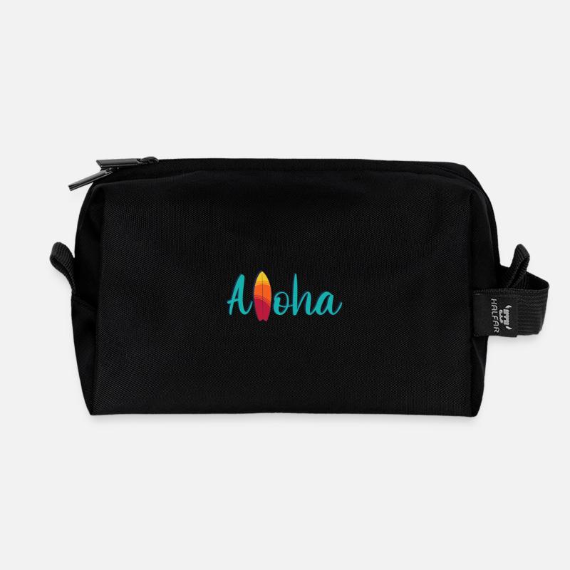 Aloha Vibes – Hawaii Edition - Recycelte Kulturtasche - Schwarz