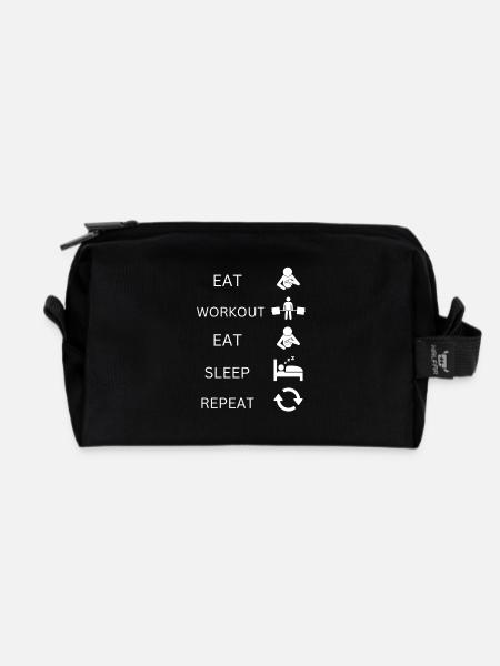 Bodybuilder life - Recycelte Kulturtasche - Schwarz