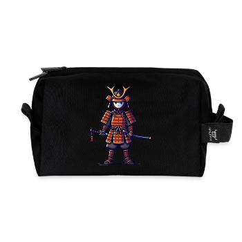 Bande dessinée de samouraï - Trousse de toilette en tissu recyclé - noir - Devant
