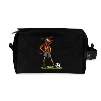 Australian Shepherd Football - Recycled Toiletry Zip Bag - black - Front