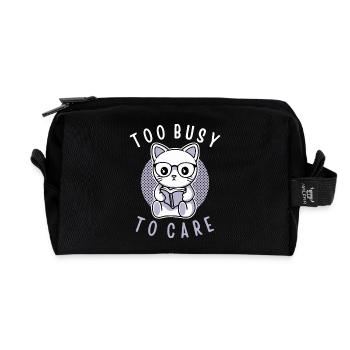 Too Busy To Care - Recycled Toiletry Zip Bag - black - Front