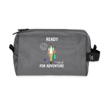 Ready for Adventure - Recycled Toiletry Zip Bag - anthracite - Front