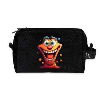 Dessin animé drôle - Trousse de toilette en tissu recyclé - noir - Devant