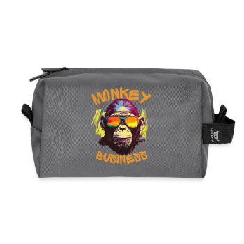 Monkey Business - Recycled Toiletry Zip Bag - anthracite - Front