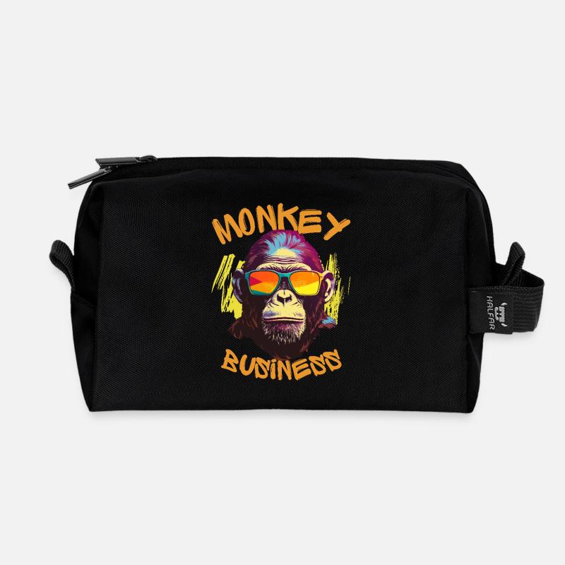 Monkey Business - Recycled Toiletry Zip Bag - black
