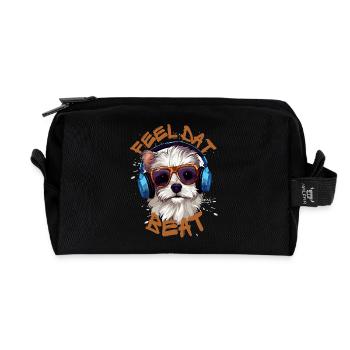 Feel Dat Beat - Cool Doggo - Recycled Toiletry Zip Bag - black - Front