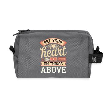 Set Your Heart On Things Above 7 - Recycelte Kulturtasche - Anthrazit - Vorne